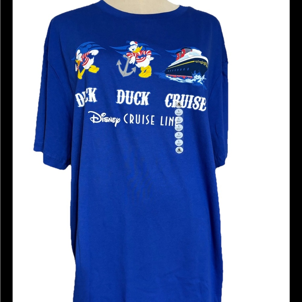 Disney Cruise Line Adult Large Blue T-shirt Donald Duck Unisex Vacation Vibes B